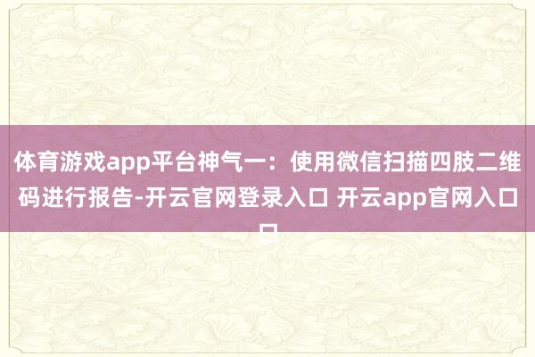 体育游戏app平台神气一：使用微信扫描四肢二维码进行报告-开云官网登录入口 开云app官网入口