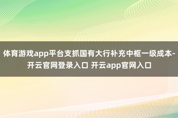 体育游戏app平台支抓国有大行补充中枢一级成本-开云官网登录入口 开云app官网入口