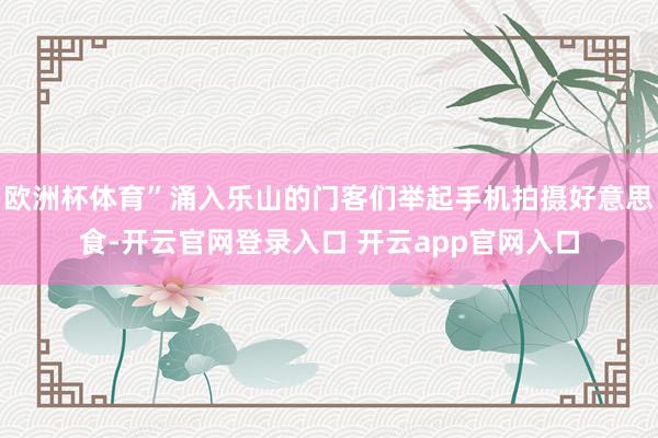 欧洲杯体育”涌入乐山的门客们举起手机拍摄好意思食-开云官网登录入口 开云app官网入口