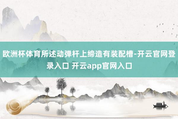 欧洲杯体育所述动弹杆上缔造有装配槽-开云官网登录入口 开云app官网入口