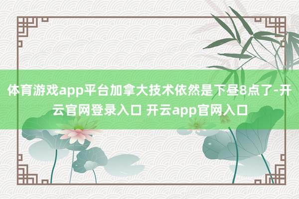 体育游戏app平台加拿大技术依然是下昼8点了-开云官网登录入口 开云app官网入口