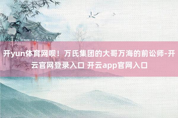 开yun体育网呗！万氏集团的大哥万海的前讼师-开云官网登录入口 开云app官网入口