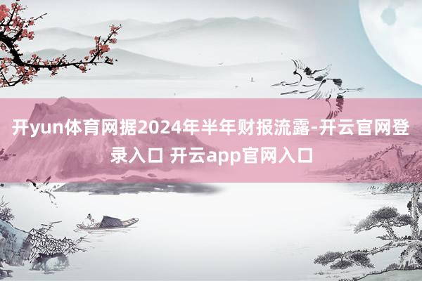 开yun体育网据2024年半年财报流露-开云官网登录入口 开云app官网入口