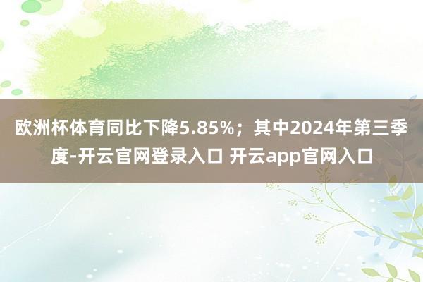 欧洲杯体育同比下降5.85%；其中2024年第三季度-开云官网登录入口 开云app官网入口