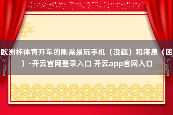 欧洲杯体育开车的刚需是玩手机（没趣）和寝息（困）-开云官网登录入口 开云app官网入口