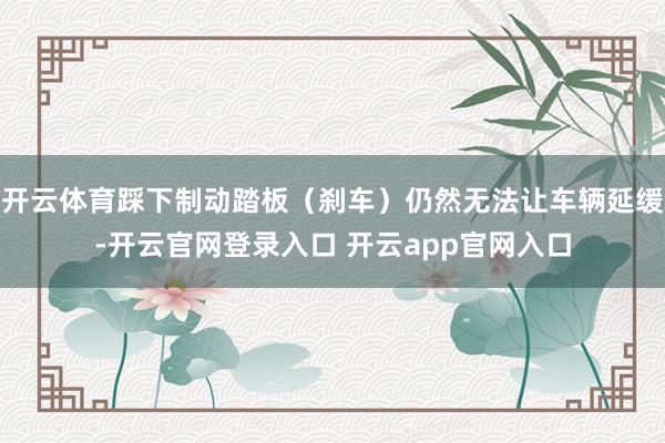 开云体育踩下制动踏板（刹车）仍然无法让车辆延缓-开云官网登录入口 开云app官网入口