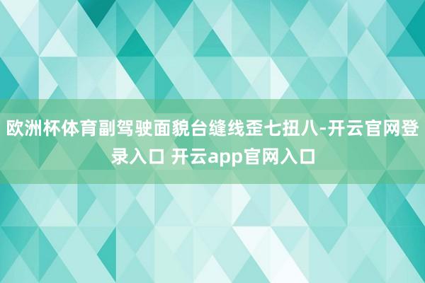 欧洲杯体育副驾驶面貌台缝线歪七扭八-开云官网登录入口 开云app官网入口