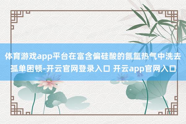 体育游戏app平台在富含偏硅酸的氤氲热气中洗去孤单困顿-开云官网登录入口 开云app官网入口