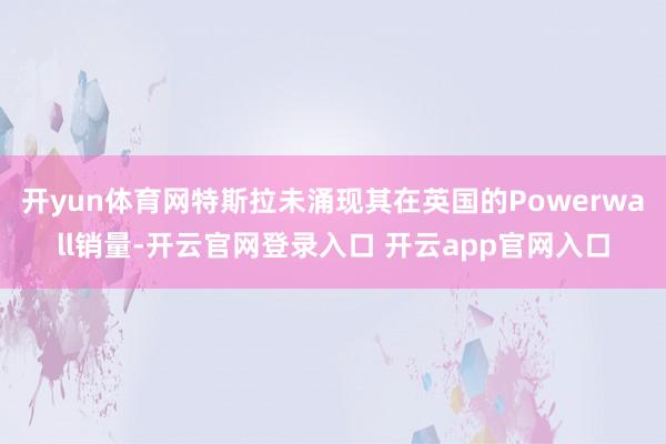 开yun体育网特斯拉未涌现其在英国的Powerwall销量-开云官网登录入口 开云app官网入口