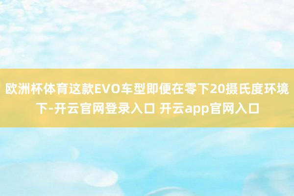 欧洲杯体育这款EVO车型即便在零下20摄氏度环境下-开云官网登录入口 开云app官网入口