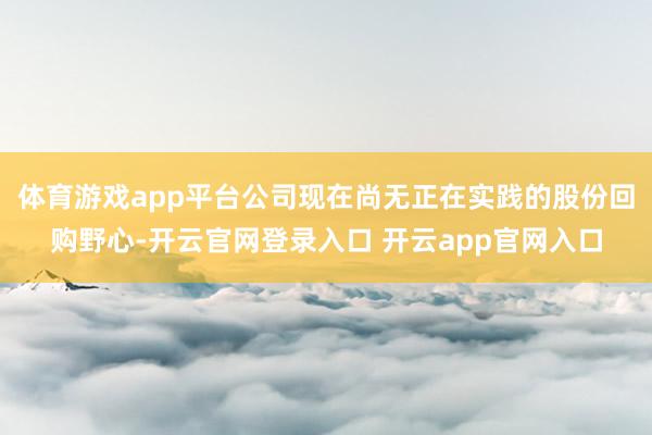 体育游戏app平台公司现在尚无正在实践的股份回购野心-开云官网登录入口 开云app官网入口